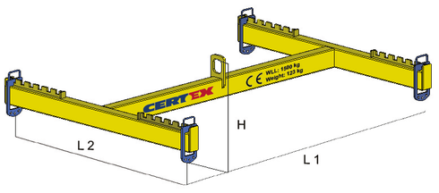 Lifting Beam Type H-SB drawing | © CERTEX Danmark A/S