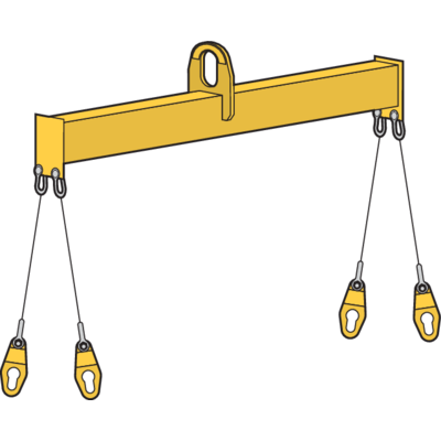 Crane beam for lifting trash containers