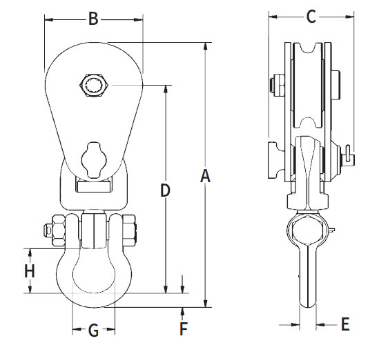 McKissick 419 Light Champion Snatch Block measurements McKissick 419 Light Champion Snatch Block measurements