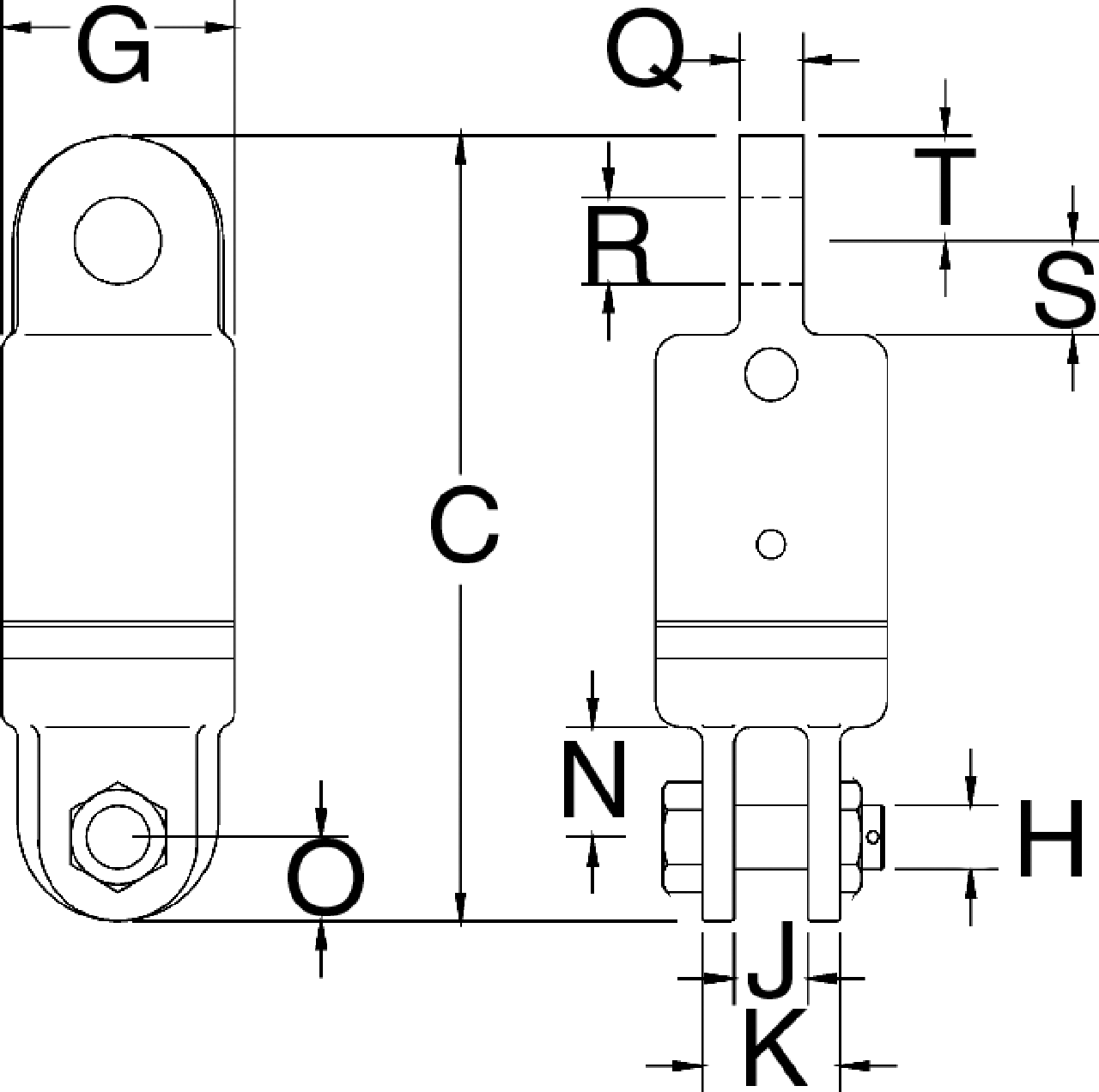 Crosby AS-4 Eye and Jaw Swivel measurements Crosby AS-4 Eye and Jaw Swivel measurements