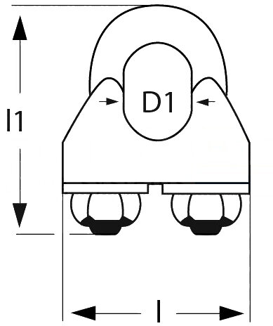 Dimensions serre-câble en inox