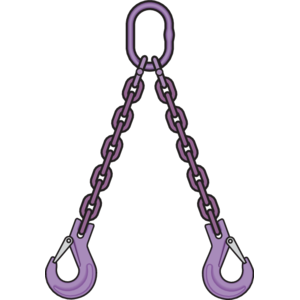 Ketting 2-sprong klephaken Gr10