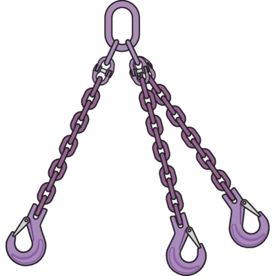 Ketting 3-sprong klephaken Gr10