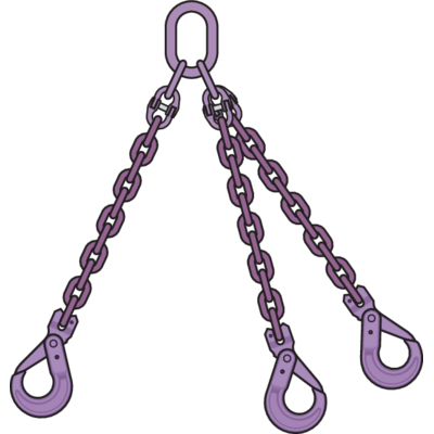 Ketting 3-sprong veiligheidshaken Gr10