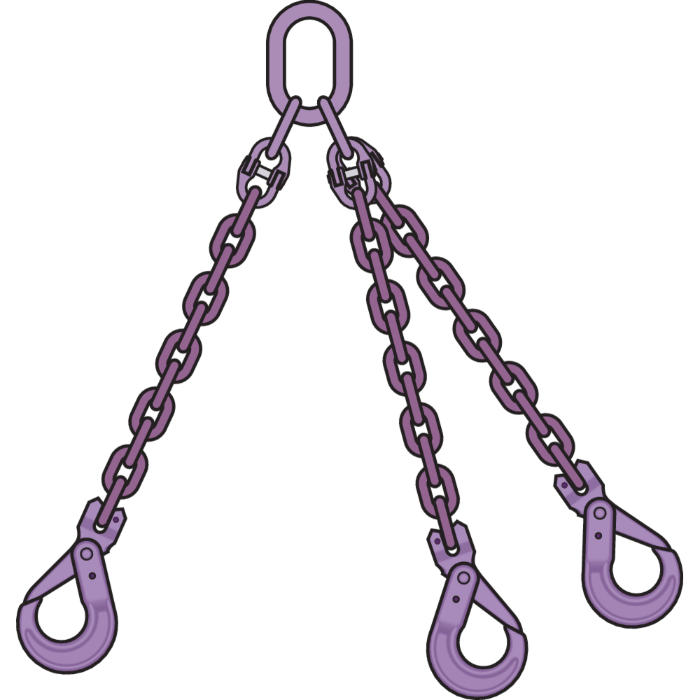 Ketting 3-sprong veiligheidshaken Gr10