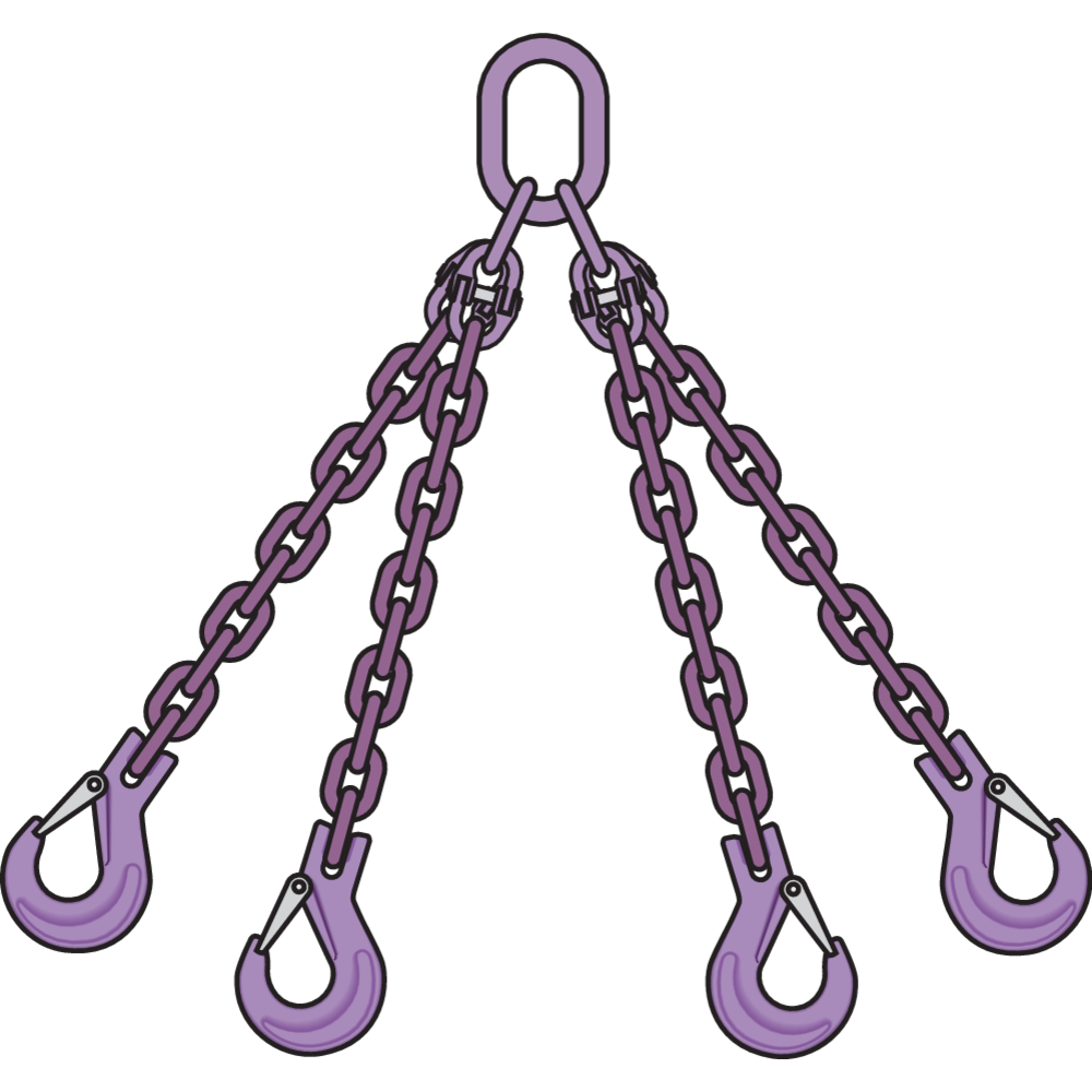 Ketting 4-sprong klephaken Gr10