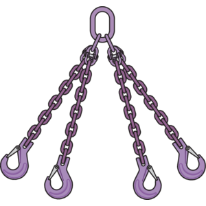 Ketting 4-sprong klephaken Gr10