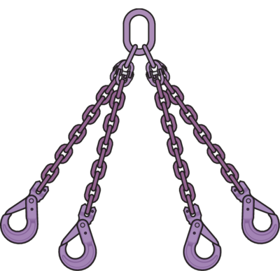 Ketting 4-sprong veiligheidshaken Gr10