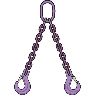 Élingue chaîne 2 brins avec crochets avec linguet Grade 100