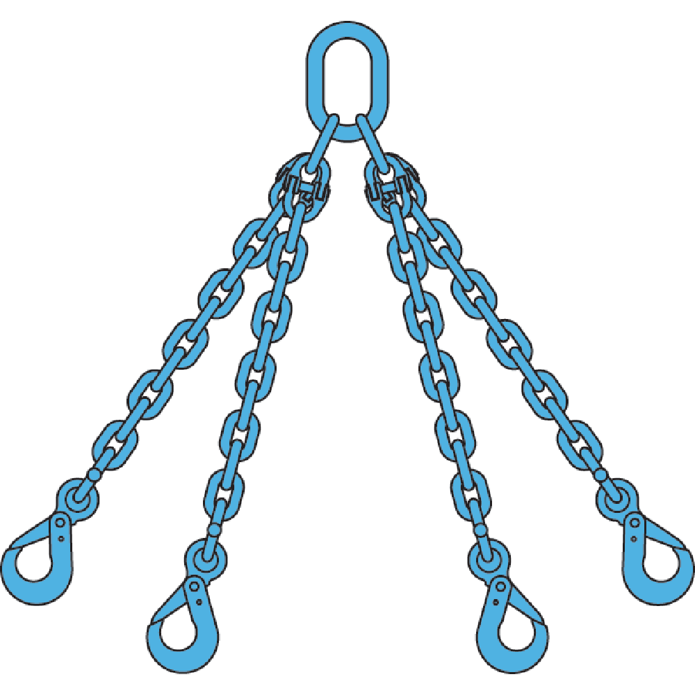 Ketting4sprong veiligheidshaken Gr12