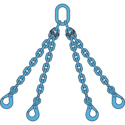 Ketting4sprong veiligheidshaken Gr12