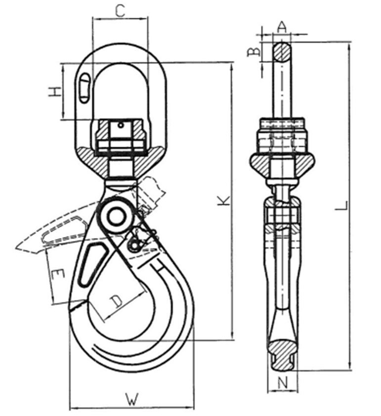 POWERTEX G10 Self-Locking Hook SLS-B Swivel | Mennens Belgium
