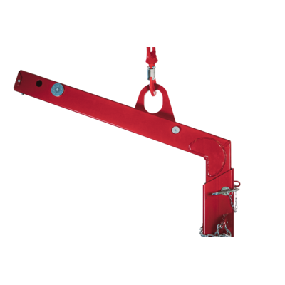 Pallet fork with automatic balancing with attachment point Pallet fork with automatic balancing with attachment point