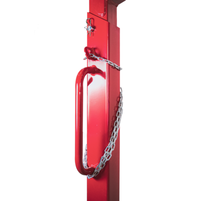 Safety chain for pallet fork with automatic load balancing system Safety chain for pallet fork with automatic load balancing system