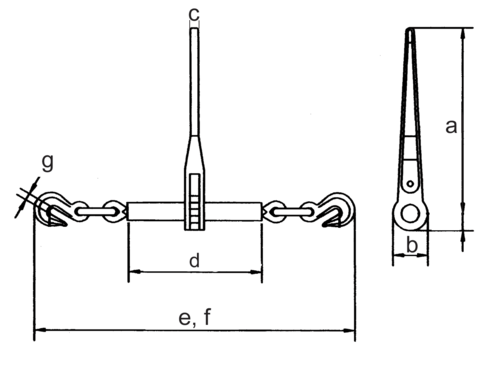Tendeur arrimage POWERTEX dimensions