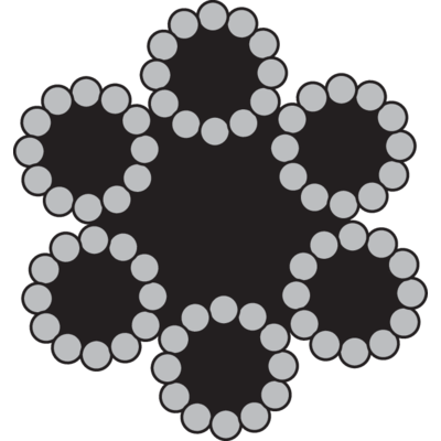 Staalkabel constructie 6x12+7TWK