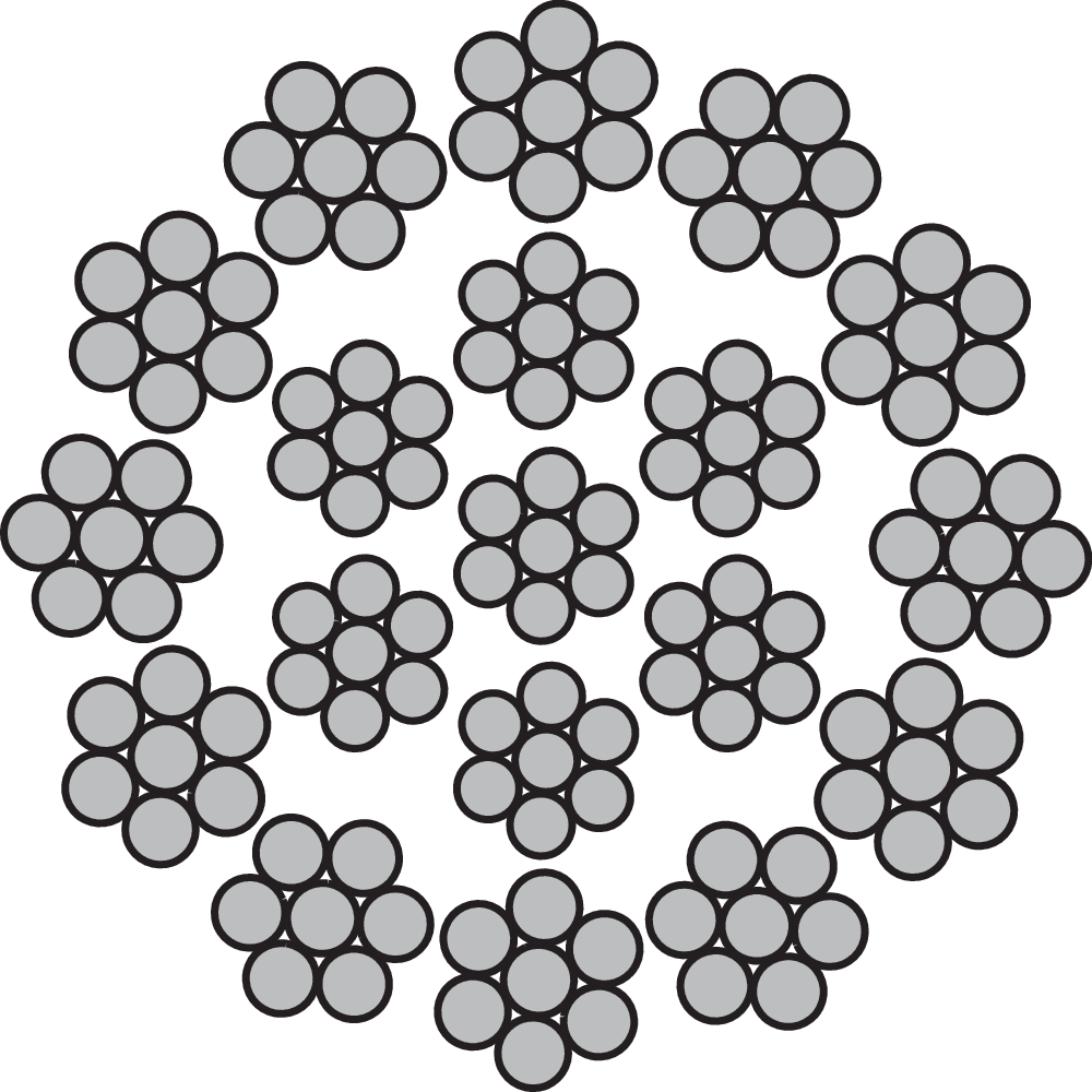 Kiswire Steel Wire Rope 19x7 | semi-rotation resistant