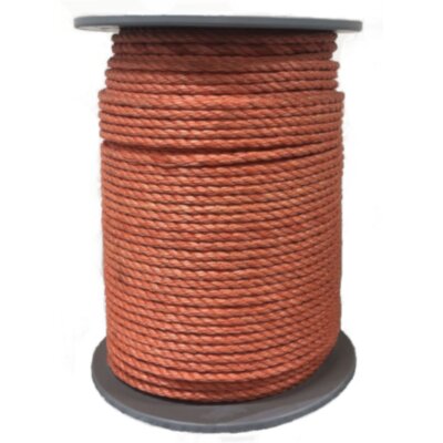 Polypropylene fibre rope 3-strand orange