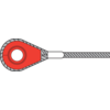 Spliced eye with ferrule and solid thimble