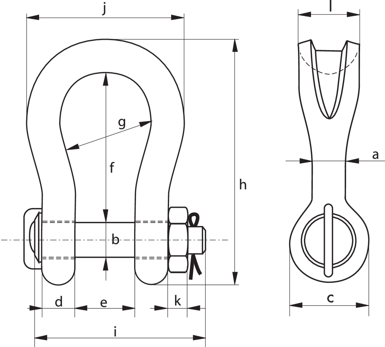 Sling Shackle P-6033 drawing