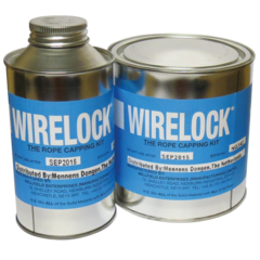 2 component casting compound for fitting sockets on wire rope. Temperatures below 9C needs booster Socketing compound - Wirelock.