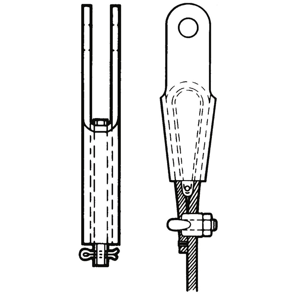 DIN 15315 open wedge socket (spiekous)