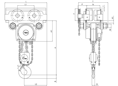 Yalelift ITG 5000kg drawing