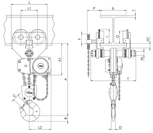Yalelift ITG 10000kg drawing