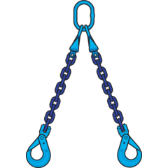 POWERTEX Élingue chaîne 2 brins - crochet de sécurité Grade 100