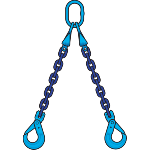 POWERTEX Ketting 2-sprong met veiligheidshaken en inkorthaken  Gr10 