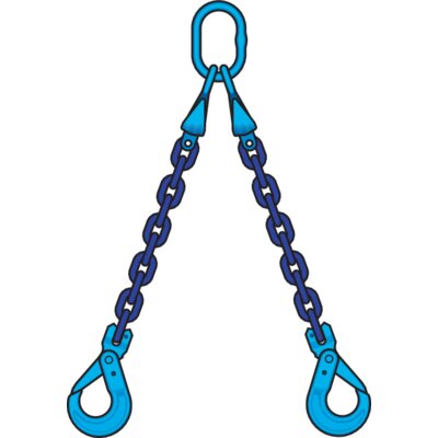 POWERTEX Ketting 2-sprong met veiligheidshaken en inkorthaken Gr10