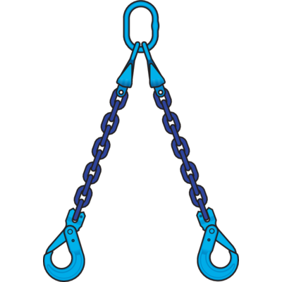POWERTEX Ketting 2-sprong met veiligheidshaken en inkorthaken  Gr10 