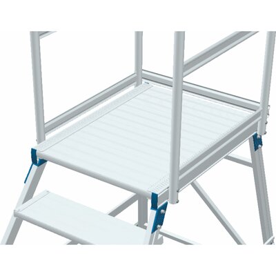 Verrijdbare platformtrap, 1zijdig met alum. treden en platform